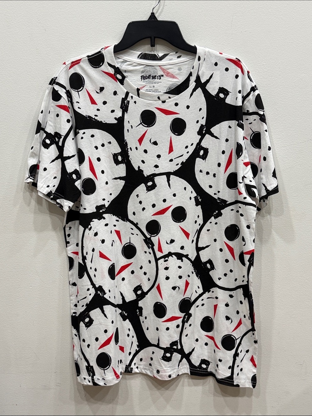 Friday The 13th Jason Masks Double-Sided Graphic T-Shirt - Size Large - NWT